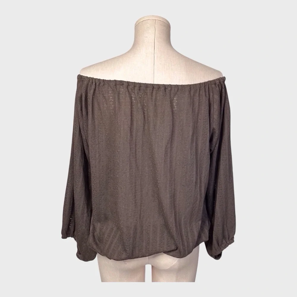 Free People Off Shoulder Textured Peasant Blouse